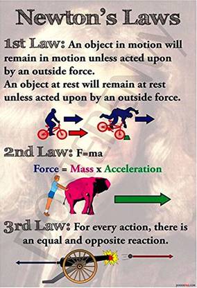 Poster Newton'S Laws sl-9978 (Wall Poster, 13x19 Inch, Matte Paper, Multicolor) Fine Art Print