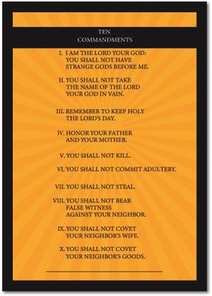 Ten Commandments I BIBLE I CATHOLIC I JESUS CHRIST Wall Poster A3 Fine Art Print