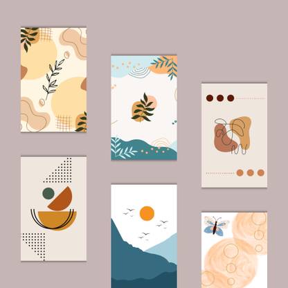 Set of 32 Boho Style Mini Posters – 6x4 Inches – Aesthetic Prints on Thick Cardstock Paper Print