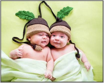 Poster Twin Baby Boys sl-7755 (Large Print, 36x24, Banner Media, Multicolor) Fine Art Print