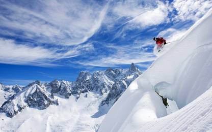 Poster Sports Skiing Snow sl12291 (Large Poster, 36x24 Inches, Banner Media, Multicolor) Fine Art Print