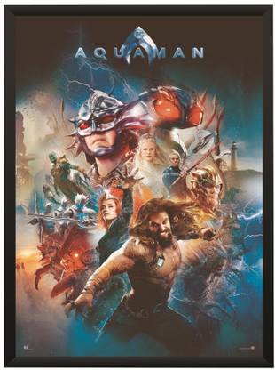 Aquaman Movie All Characters Wall Poster With Frame A4 Size Photographic Paper
