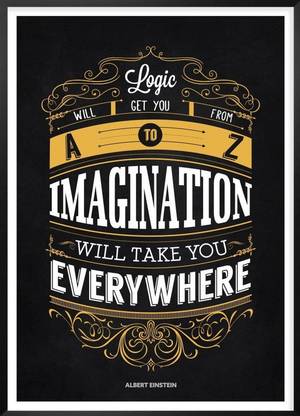 Poster Logic And Imagination From Albert Einstein Inspirational Quotes Large Poster sl-8425 (Large Print, 36x24 Inches, Banner Media, Multicolor) Fine Art Print