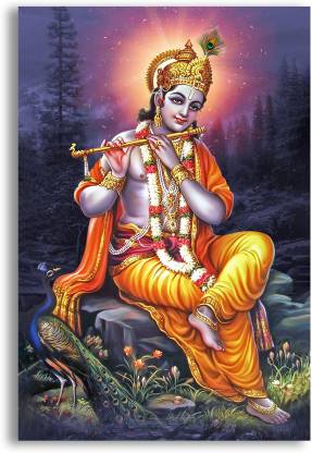 Lord Krishna Poster|HD God Poster For Room Decor|Religious Poster Fine Art Print