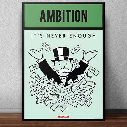 Motivation Quote Ambition Poster for Room & Office (13 Inch X 19 Inch, Rolled) Multi Color Paper Print