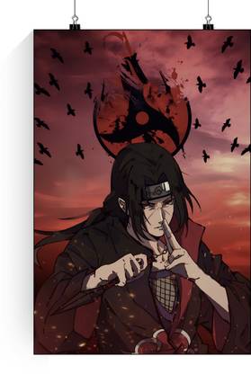 Itachi Poster | Naruto Itachi Sharingan Poster | Naruto Itachi Uchiha Sharingan Anime Posters | Itachi Wall Poster Paper Print