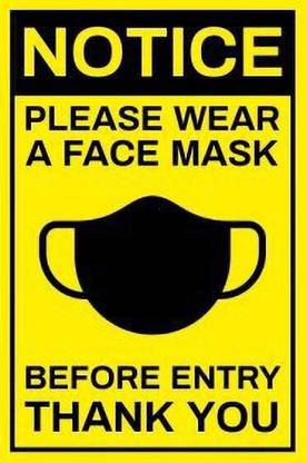 PLEASE WEAR MASK POSTER FOR HOME AND OFFICES Paper Print