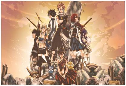 Dragneel Natsu Fairy Tail Anime Fullbuster Gray Gajeel Redfox Wall Poster A4 Size Photographic Paper