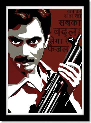 Gangs Of Wasseypur Faizal Khan 2 Frame Film Series framed Poster for Room & Office(10x13 inch,Framed) Paper Print