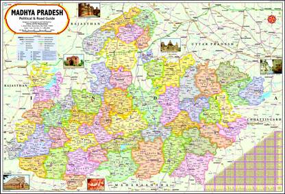 Madhya Pradesh Map : Political Photographic Paper