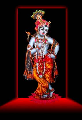 Poster Shree Krishna Ji sl-18096 (Large Poster, 36x24 Inches, Banner Media) Fine Art Print