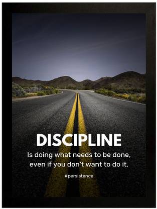 DISCIPLINE Motivational Abstract Wall Poster-Paper Print- Framed-12x8 Inches Paper Print