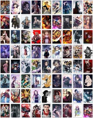 Pack of 72 Demon Slayer: Kimetsu no Yaiba Anime Aesthetic Wall Collage kit Posters | Posters for Wall Decoration | Wall Art For Bedroom, Office, Living room, Dorm room Photographic Paper