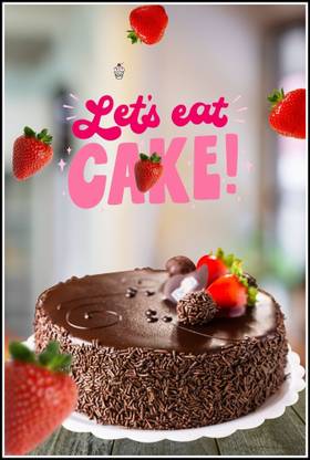 Lets Eat Cake Wall Decor Printed Poster KAM104 Fine Art Print