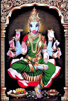 Wood Varahi Amman Photo Frame (Size 10 X 13 5 In) Varahi Amman Devi Photo, Wall Mount, Multicolor Paper Print
