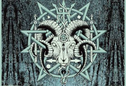 Poster Music Unearthly Trance Satanic Satanism Satan Baphomet Demon Occult Pagan sl-14758 (LARGE Poster, 36x24 Inches, Banner Media, Multicolor) Fine Art Print