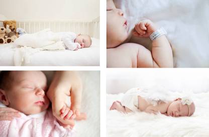 Set of 4 Cute Sleeping Baby Aesthetic A4 Posters for pregnant women and newborn room decoration Photographic Paper