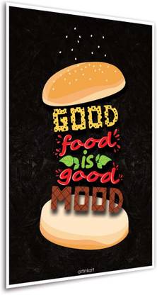 Poster-Good Food Funky Quotes Funny Posters for Door Room Caf� Kitchen Restaurant Paper Print