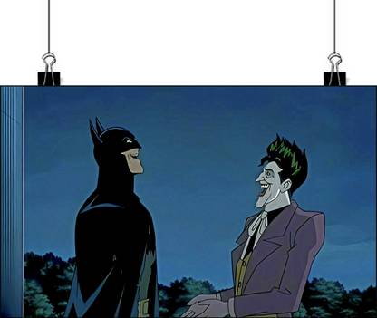 Batman laughs with Joker Poster | First Times Batman laughs Poster | Batman Aand Joker Wall Poster | The Killing Joke Batman and Joker laughs Paper Print