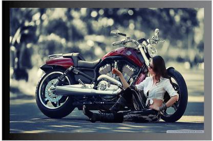 Super Bikes Frame Poster For Room Synthetic Wood Gloss Lamination F14 Paper Print