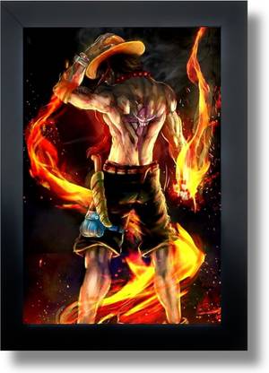 Ace One Piece Anime Poster Frame Laminated Paper Print ( 8x12 inch) Paper Print