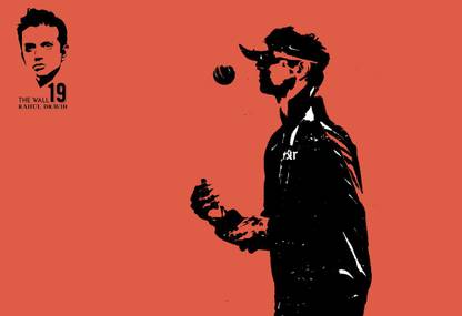 Poster Rahul Dravid Cricketwork sl-14924 (Wall Poster, 13x19 Inches, Matte Paper, Multicolor) Fine Art Print