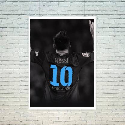 Messi 10 Large Big Jumbo Poster with Vinyl Wall Sticker (3m Vinyl - 24 x 36 inches) Paper Print