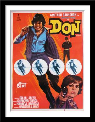 Don - Amitabh Bachchan - Bollywood Hindi Movie Poster Paper Print