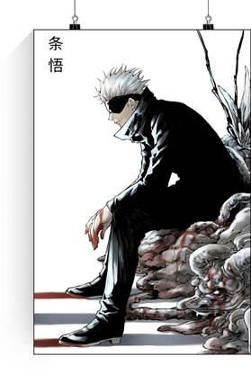 Gojo Satoru Angry Poster | Jujutsu Kaisen Gojo Anime Poster | Gojo Satoru Angry Wall Poster Paper Print