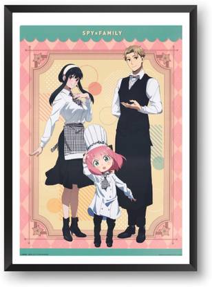 ANIME POSTER FRAME - ANYA (SPY X FAMILY) - Black Framed Wall Poster For Home And Office With Frame, (12.6*9.6) Photographic Paper