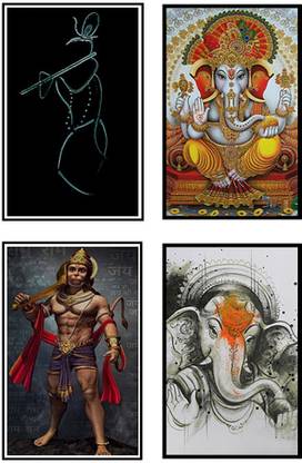 'Spiritual / Gods Posters' (Pack of 4) for Room & Office Paper Print