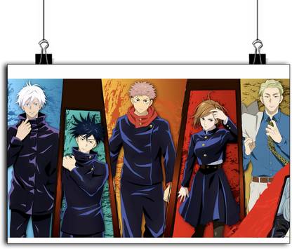 Jujutsu Kaisen All Member Posters | Gojo Team Group Poster | Gojo , Fushigiro, Uji, Nobara Group Poster Paper Print