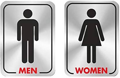 Stainless Steel Men & Women Metal Signboard for Toilet Washroom Doors ...