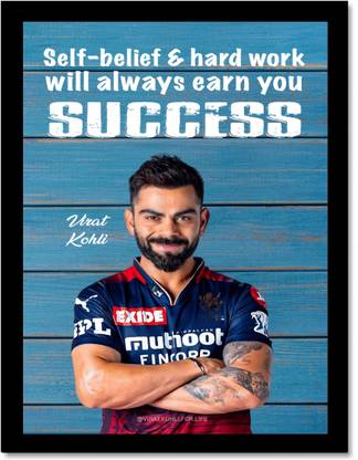 Virat Kohli Motivational Quotes frames for OFFICE & STUDENT- Framed Posters - Quotes Wall Frames - Photos with Quotes Paper Print