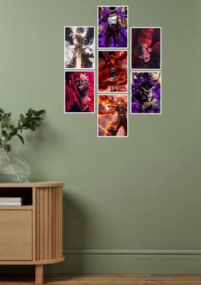 SET of 10 BLACK CLOVER Anime New Poster for Room & Hostel - Paper Print