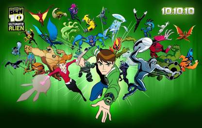 wallpaper ben 10 ultimate alien and gwen on quality paper 13x19 Paper Print