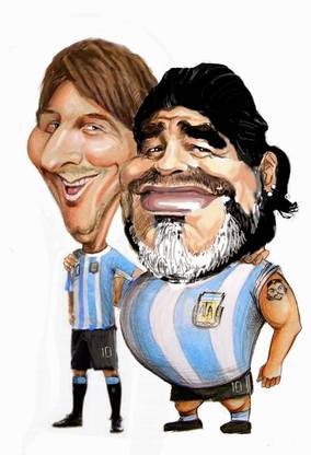 Poster Deigo Maradona With Messi sl-9621 (Wall Poster, 13x19 Inch, Matte Paper, Multicolor) Fine Art Print