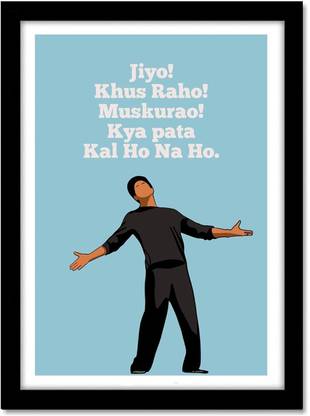 Kal Ho na Ho Movie Shahrukh Khan Pop Art Framed Poster For Room Office Home Decor Wall Painting Wallpaper Gift Item Paper Print