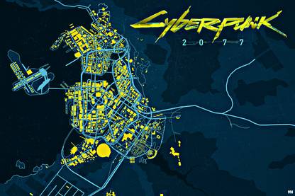Cyberpunk 2077 Night City Poster 18 x 12 inch 300 GSM Paper Print