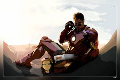 Robert Downey Jr Iron Man Fan Art Tony Stark Matte Finish Poster P-15440 Paper Print
