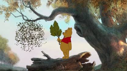 winnie the pooh bear leaf tree wind Wall Poster Print on Art Paper 13x19 Inches Fine Art Print