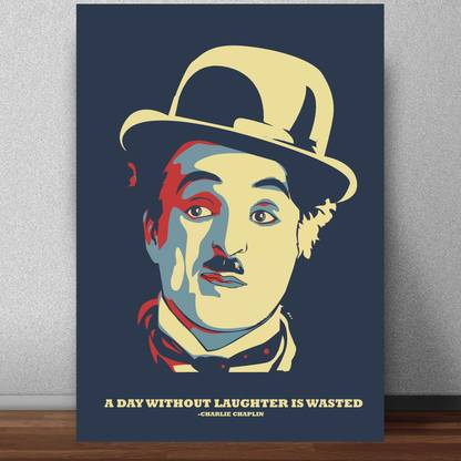 Charlie Chaplin Pop Art Poster for Room & Office Multicolor Paper Print