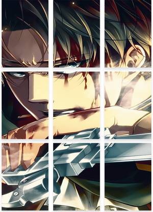 levi Block kit for your wall anime wall poster attack on titan poster - 9 Block kit Paper Print