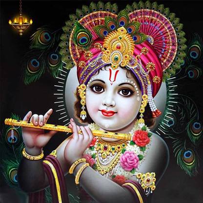 Lord Little Krishna Waterproof Vinyl Sticker Poster || (24 inc X 24 inch) 24wpwl165 Fine Art Print