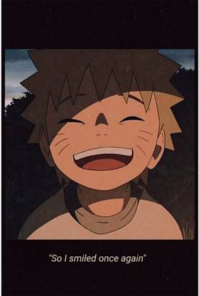 Naruto Kid Smiling with quote wall poster REDCLOUD Paper Print
