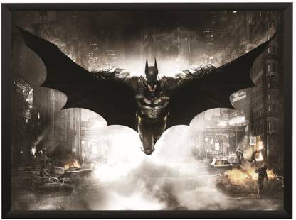 Batman Arkham Origins Flying Wall Poster With Frame A4 Size Photographic Paper