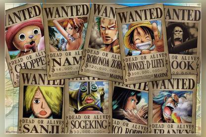 One Piece Tony Tony Chopper Nami Roronoa Zoro Anime Series Matte Finish Poster P-10103 Paper Print