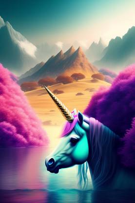 Unicorn Graphic Poster for Room Wall Decoration, Size - 12 X 18 inches || VE EB ART 19571 Paper Print