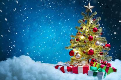 holidays christmas gifts christmas tree snow Poster, Wallpaper Paper Print