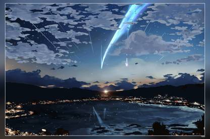 Anime Landscape Kimi No Na Wa Sky Matte Finish Poster P-7806 Paper Print